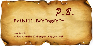 Pribill Böngér névjegykártya